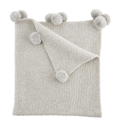 Mud Pie Grey Chenille blanket