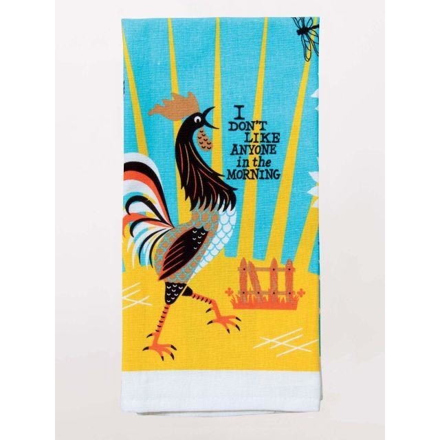 Blue Q I don't like anyone in the morning dish towel