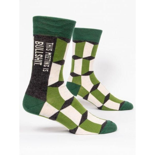blue q  mens socks this meeting is bullshit